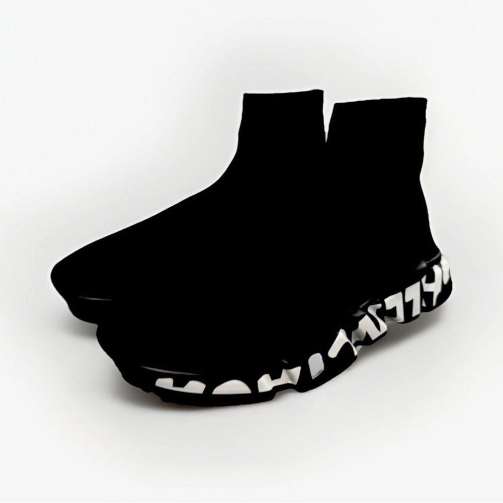 Balenciaga Speed Trainers Graffiti Sneakers Size 13 New With Box - Picture 3 of 5